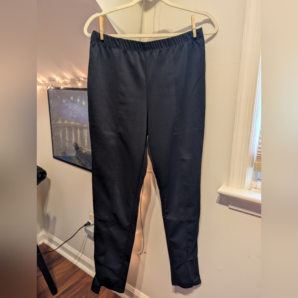 Rainbow Black Skinny Soft With Slits Pants
